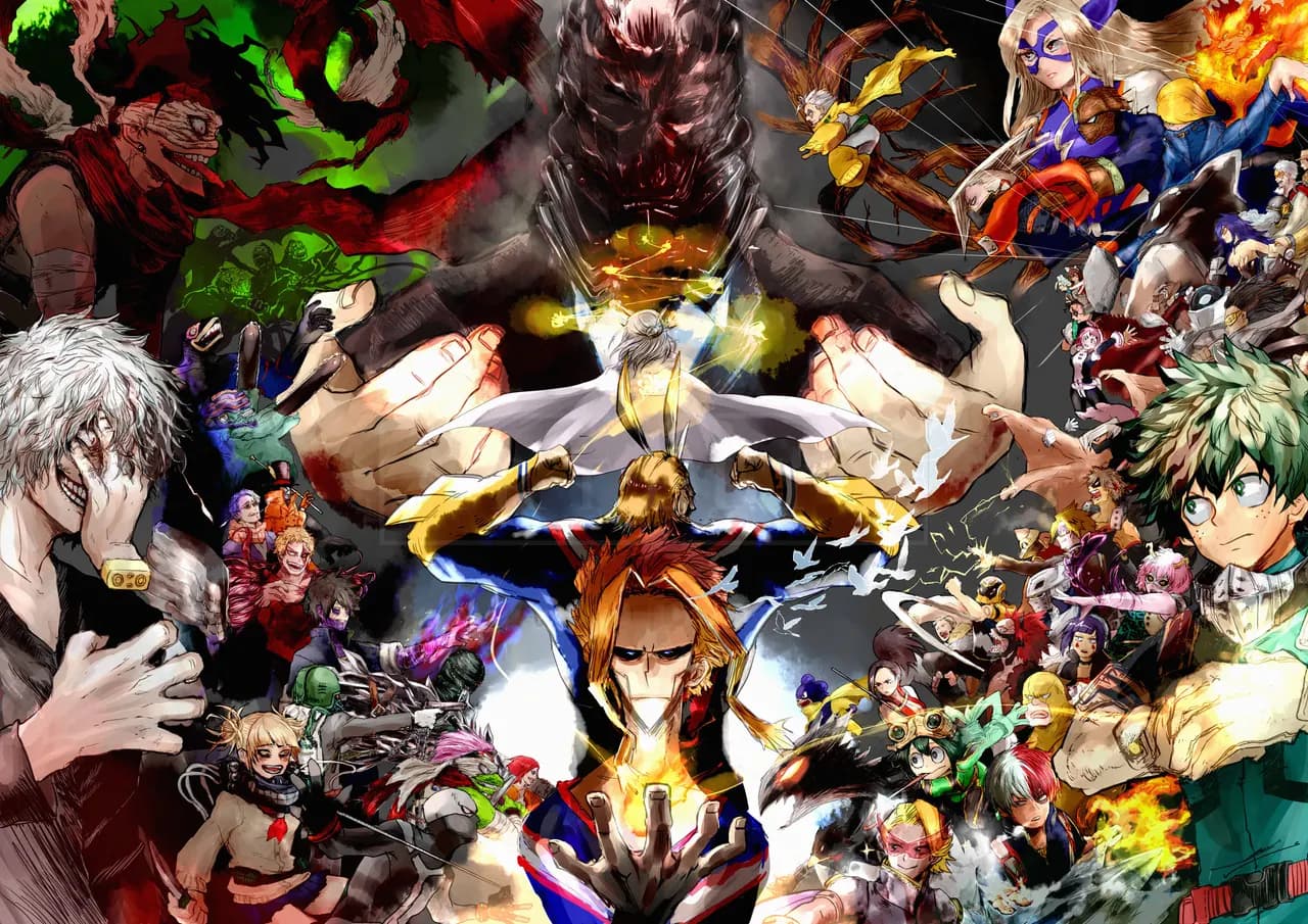 My Hero Academia Clash Collage metal wall art by Artelyx Studios