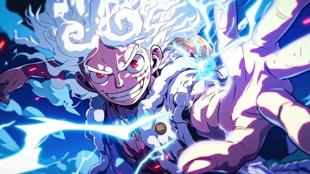 Gear 5 Luffy Lightning Attack metal wall art by Artelyx Studios