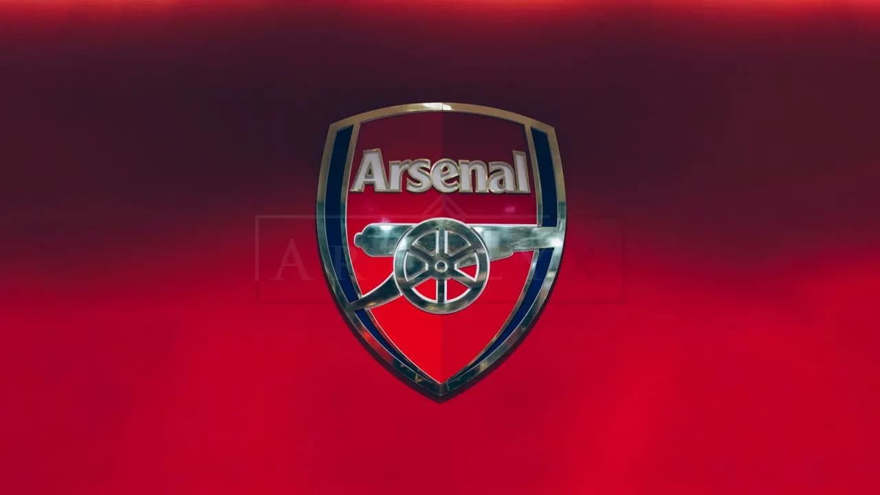 Arsenal Crest on Red Wall metal wall art by Artelyx Studios