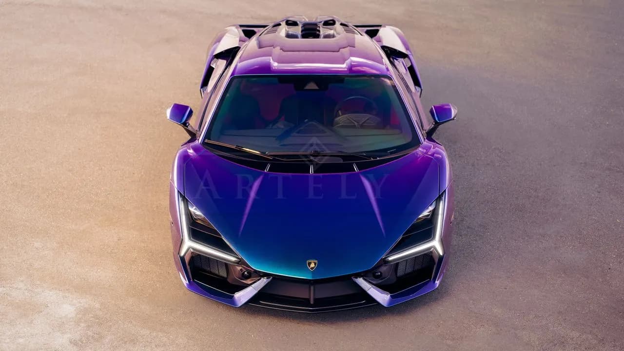 Lamborghini: Violet Precision metal wall art by Artelyx Studios