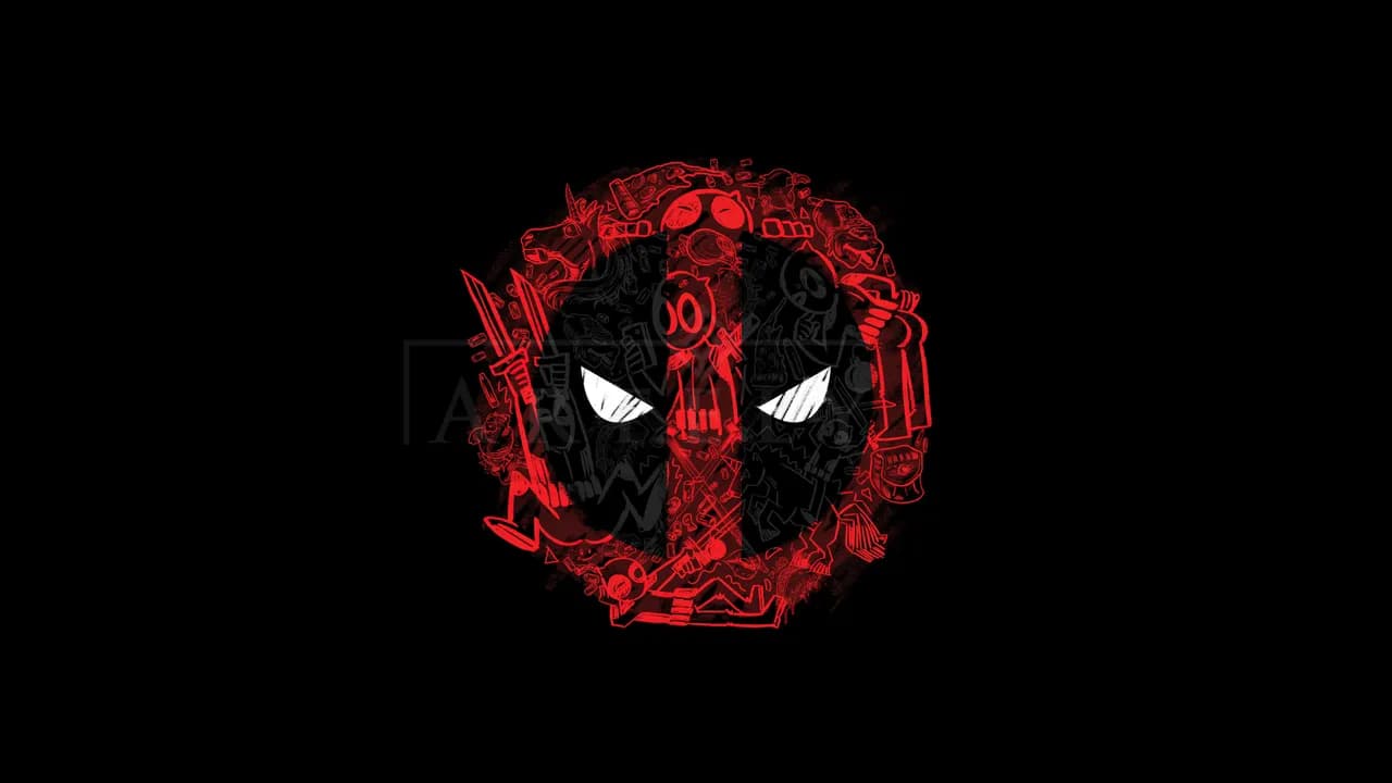 Red Masked Antihero Emblem metal wall art by Artelyx Studios