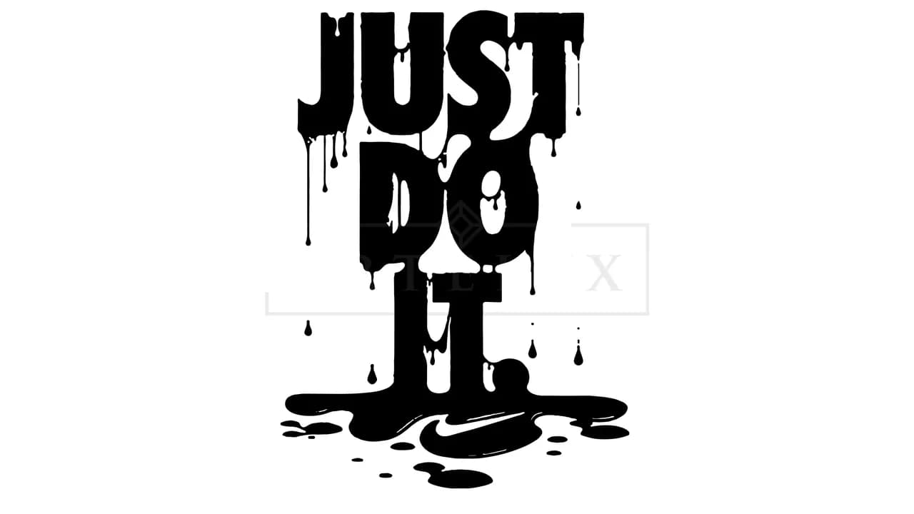 Dripping Just Do It Typography metal wall art by Artelyx Studios