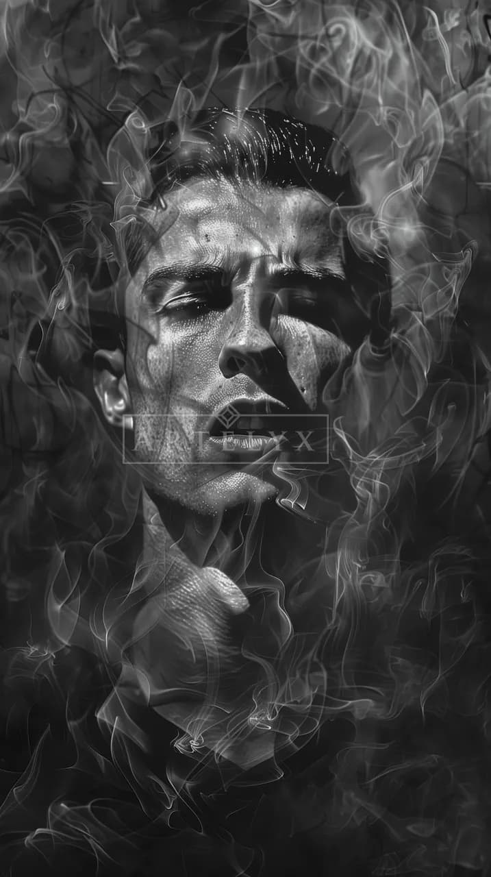 Face in the Smoke metal wall art by Artelyx Studios