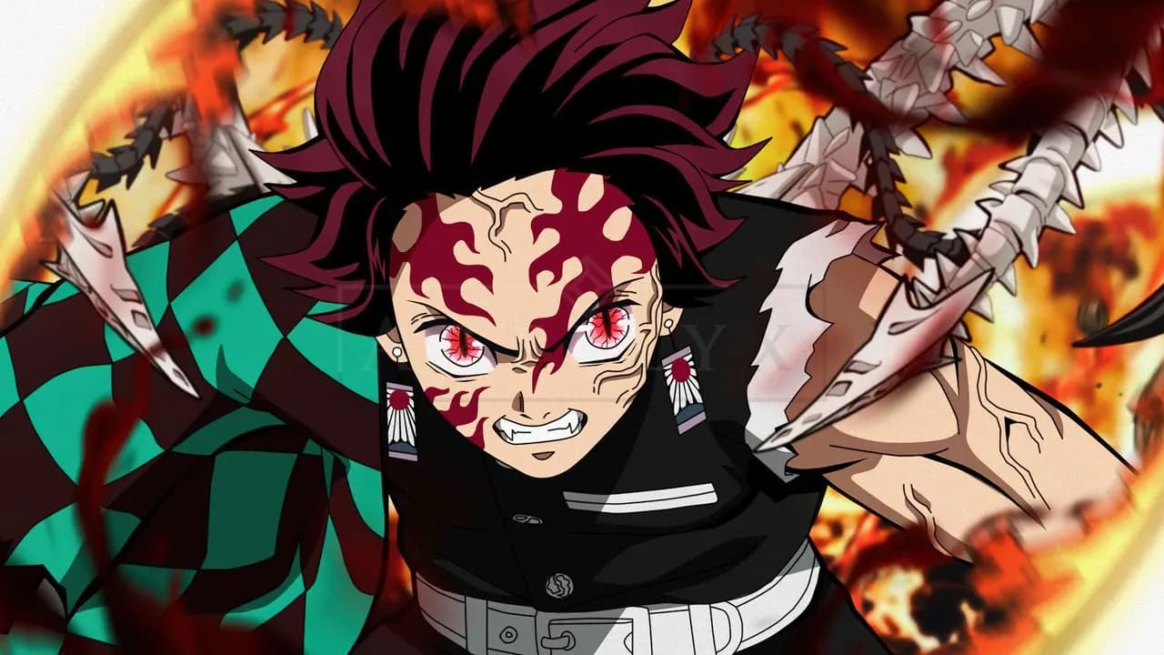 Tanjiro Kamado Battle Fury metal wall art by Artelyx Studios