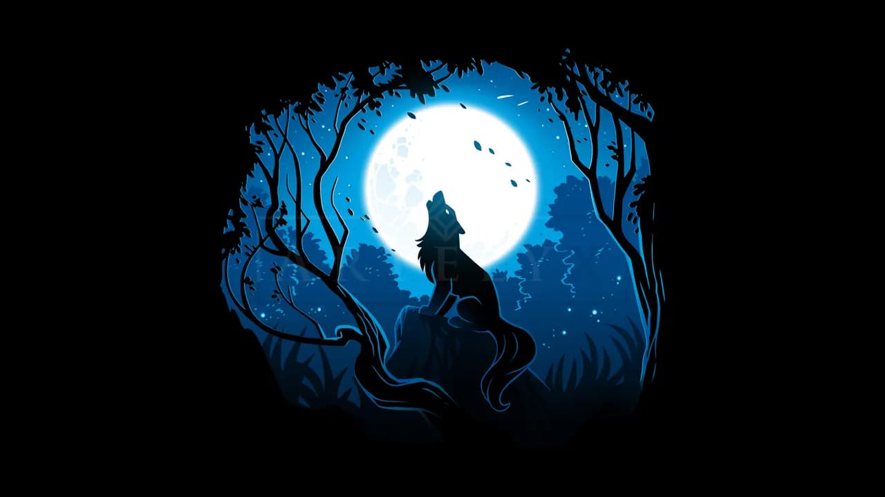 Howling Wolf Under the Full Moon metal wall art by Artelyx Studios