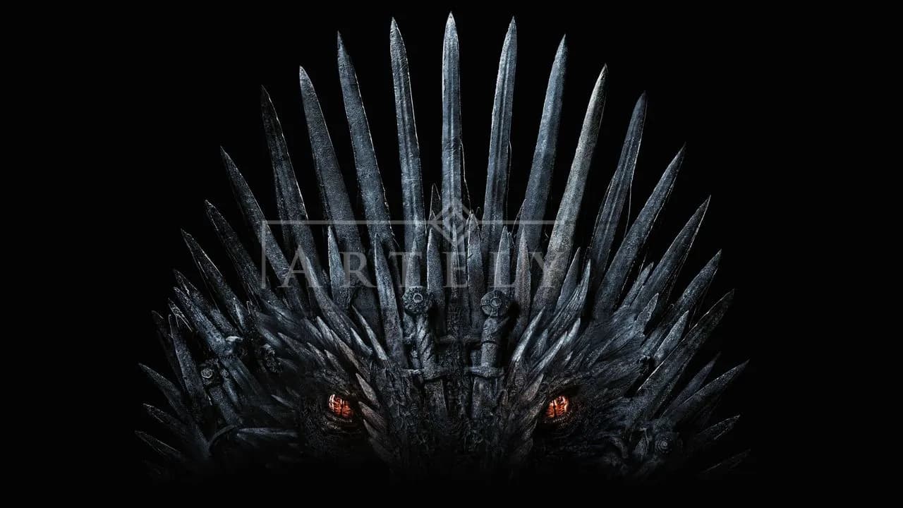 Dragon Eyes Beneath the Iron Throne metal wall art by Artelyx Studios