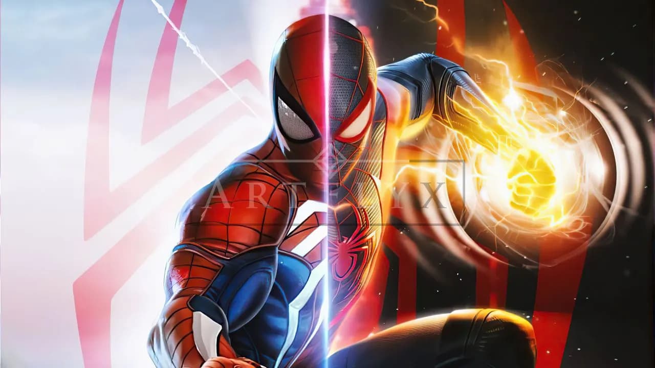 Dual Force Spider Hero metal wall art by Artelyx Studios