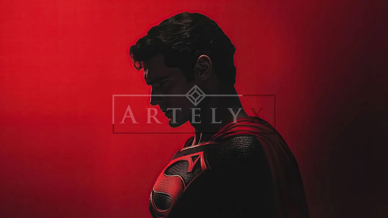 Crimson Hero Side Profile metal wall art by Artelyx Studios
