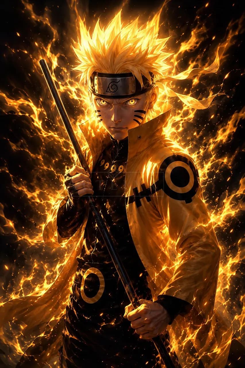 Naruto: Solar Chakra Ascension metal wall art by Artelyx Studios