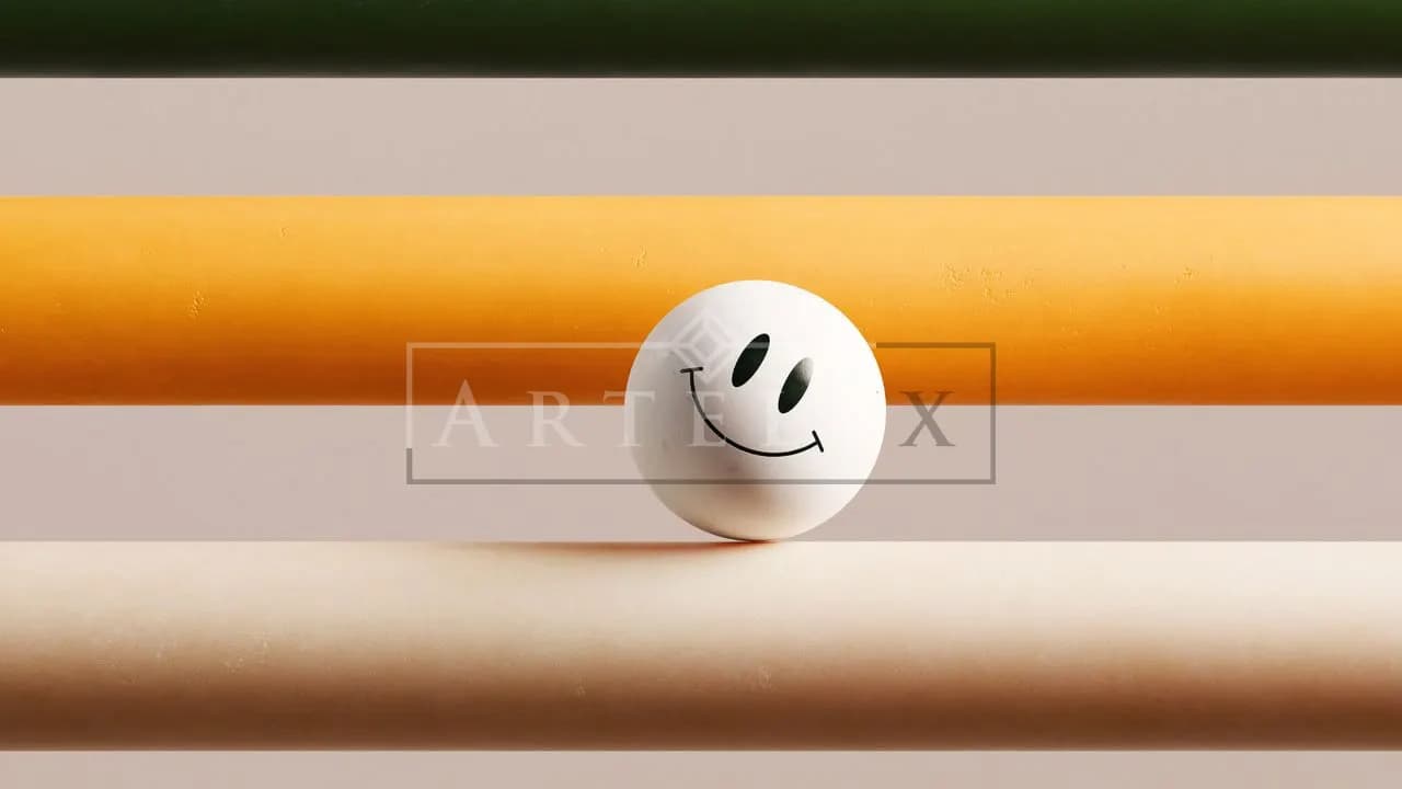 Happy Sphere Minimalism metal wall art by Artelyx Studios