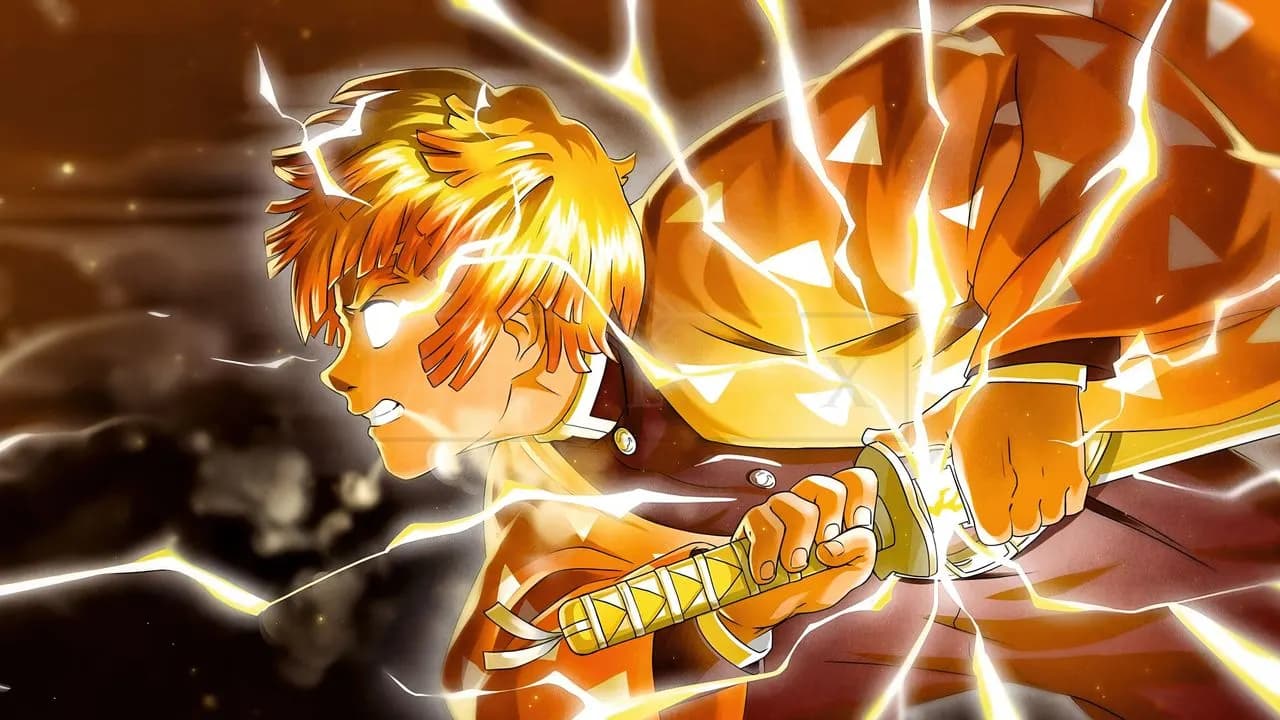 Zenitsu Thunder Charge metal wall art by Artelyx Studios