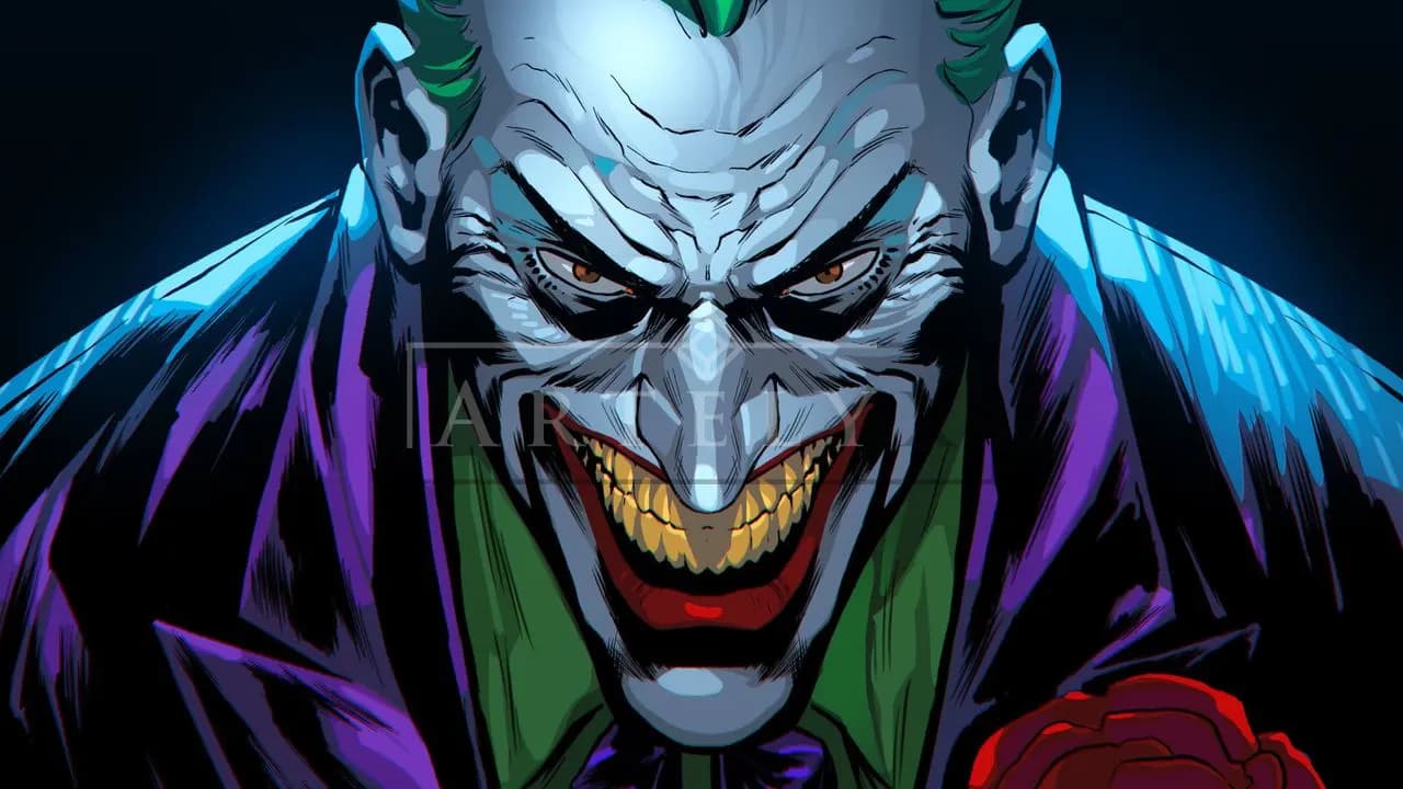 Joker’s Razor Smile metal wall art by Artelyx Studios