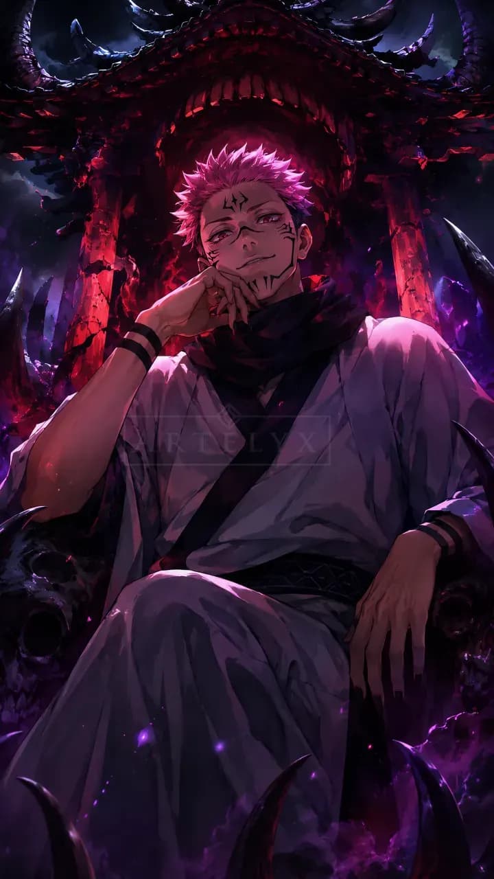 Ryomen Sukuna – Throne of Curses metal wall art by Artelyx Studios