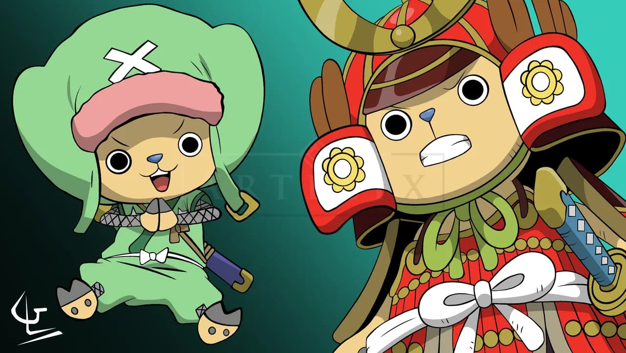 Chopper Samurai Duo metal wall art by Artelyx Studios