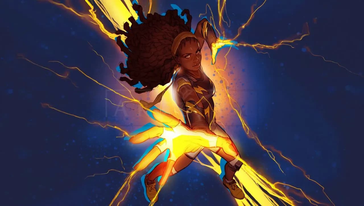 Thunder in Her Hands metal wall art by Artelyx Studios