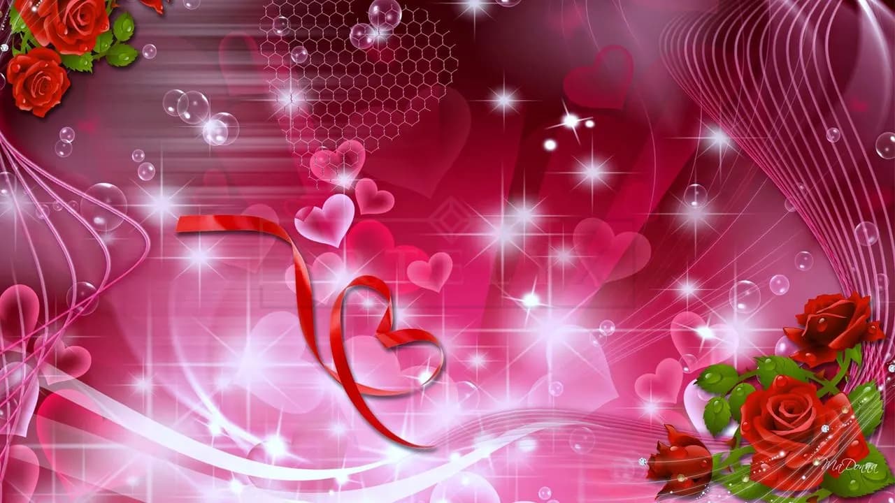 Romantic Pink Heart Background metal wall art by Artelyx Studios