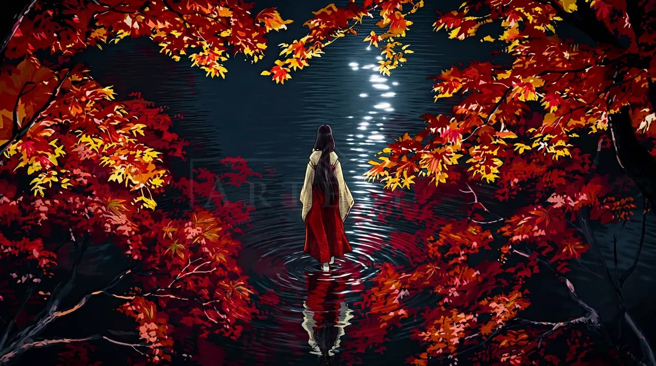 Autumn Reflection metal wall art by Artelyx Studios