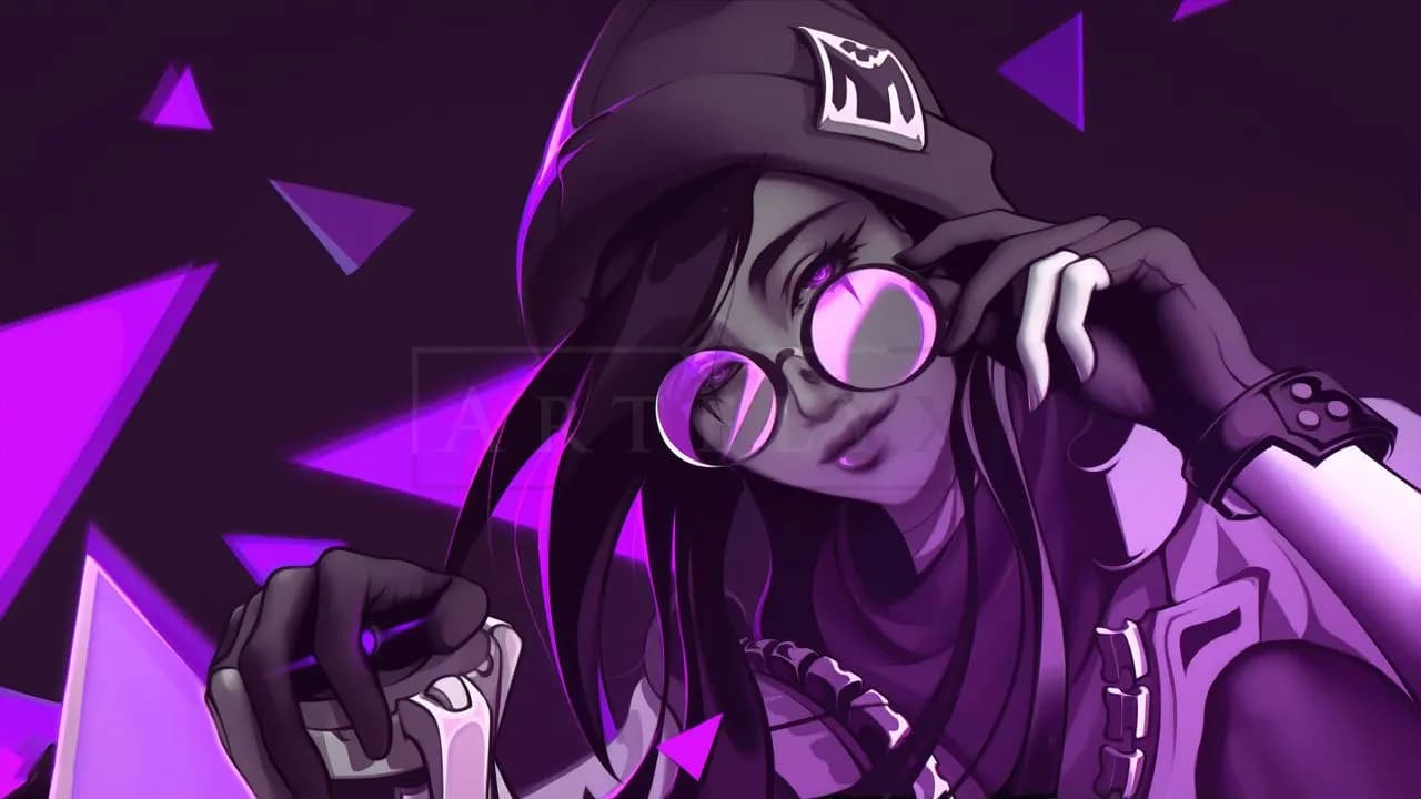 Purple Neon Street Portrait metal wall art by Artelyx Studios