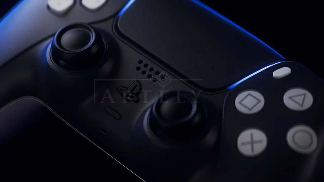 PlayStation 5 DualSense Controller metal wall art by Artelyx Studios