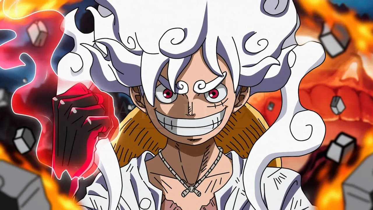 Gear 5 Luffy Power Smile metal wall art by Artelyx Studios