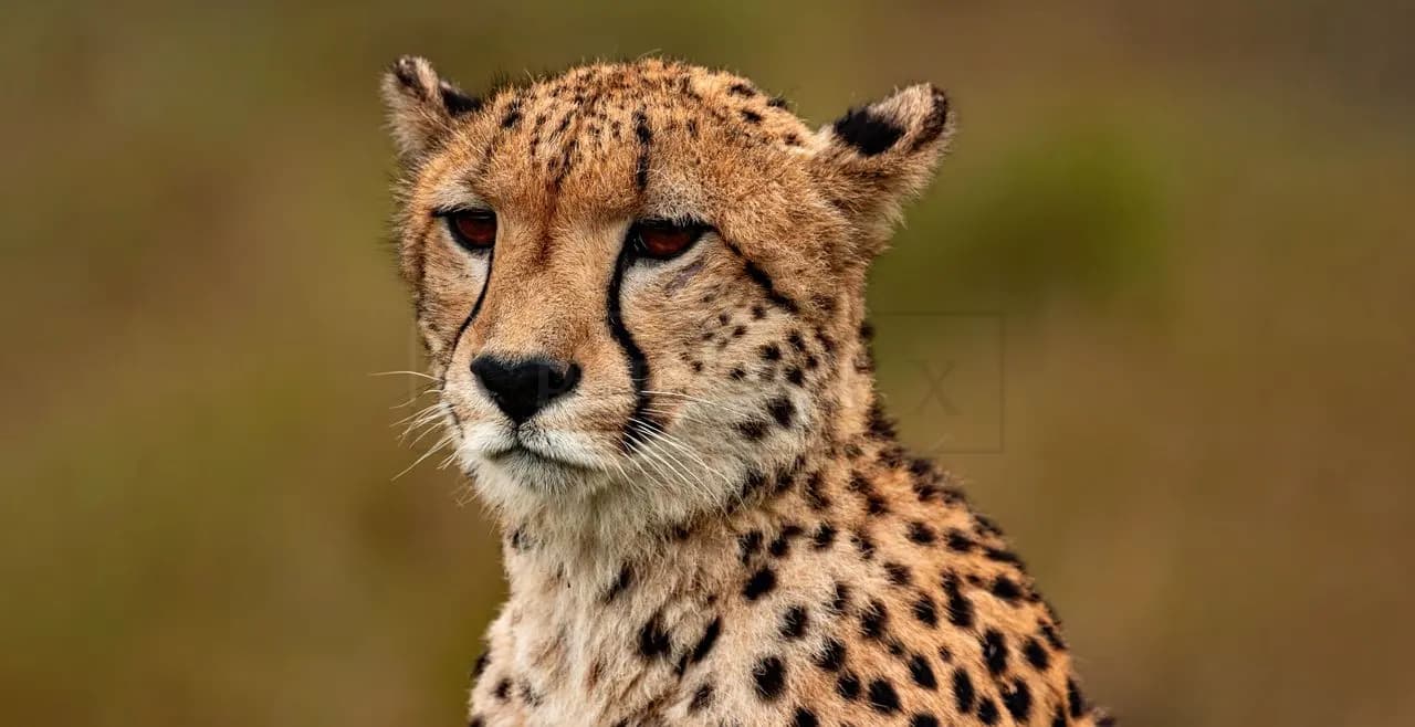 Cheetah Close-Up Portrait metal wall art by Artelyx Studios