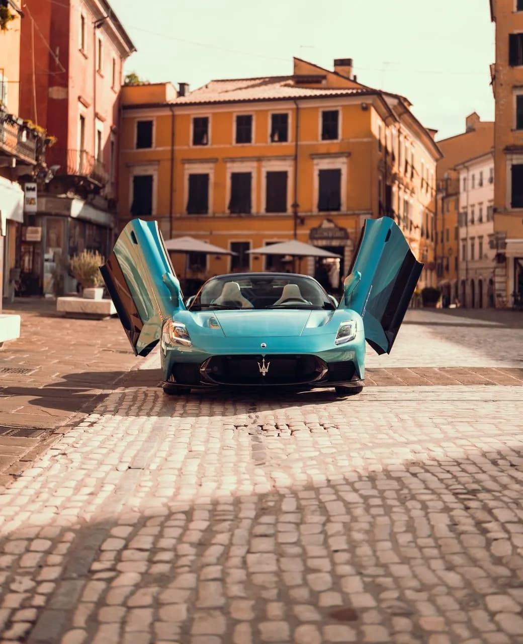 Maserati MCPura: Italian Azure metal wall art by Artelyx Studios