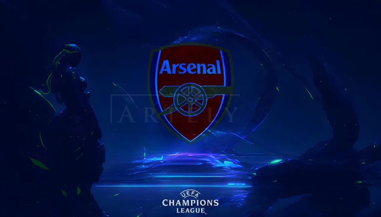 Futuristic Arsenal Crest metal wall art by Artelyx Studios