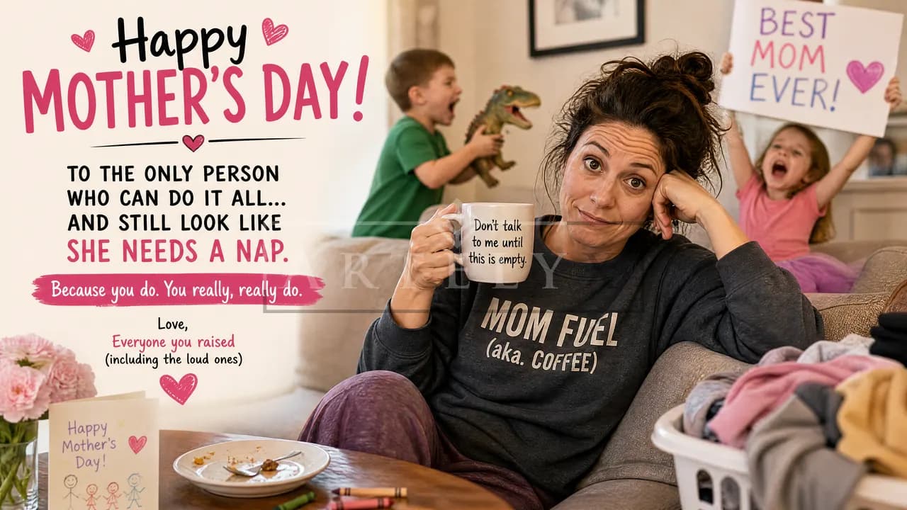 Chaos and Coffee Mother’s Day metal wall art by Artelyx Studios