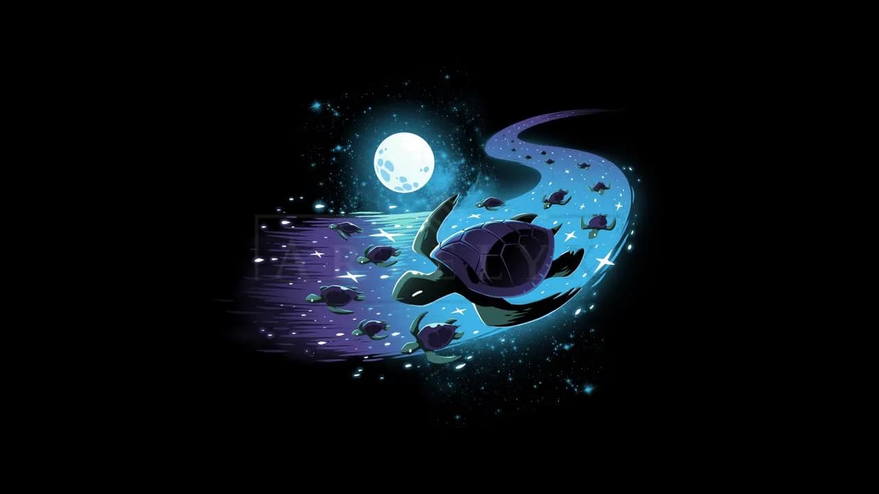 Celestial Turtle Moon Trail metal wall art by Artelyx Studios